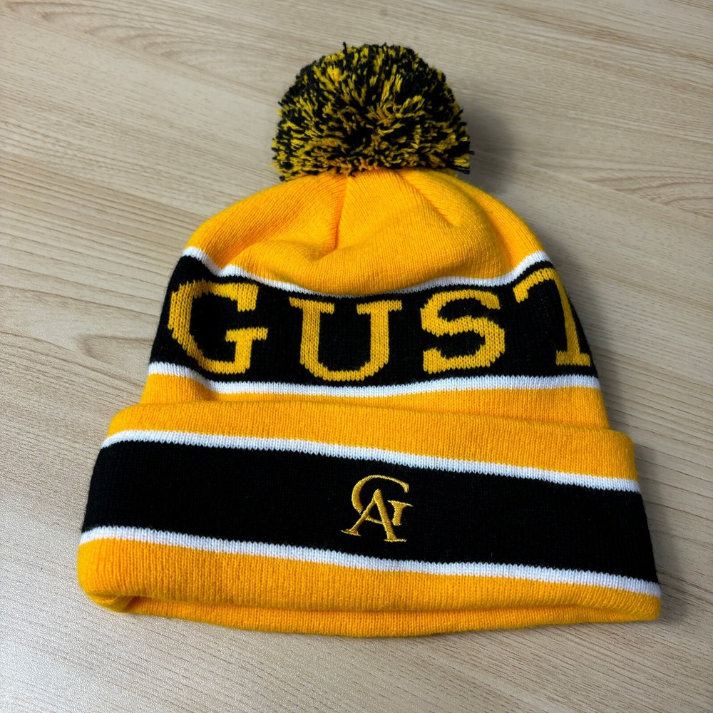 Gustavus Adolphus College Beanie‎ Hat Cap Adult Black Gold Knit Winter Gusties